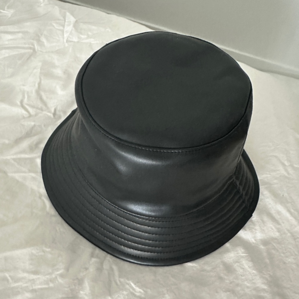 Vegan leather bucket hat - never worn